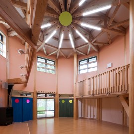 スイングやマット運動あそびサーキット遊びなどダイナミックな遊びができます。